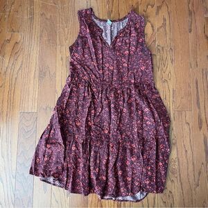 Old Navy Maroon Floral Dress Small